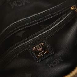 MCM Black Leather Mini Boston Bag