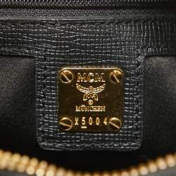 MCM Black Leather Mini Boston Bag