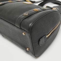 MCM Black Leather Mini Boston Bag
