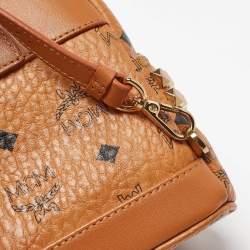 MCM Cognac Visetos Coated Canvas Mini Stark Bebe Boo Backpack