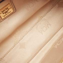 MCM Beige Visetos Leather Crossbody Bag