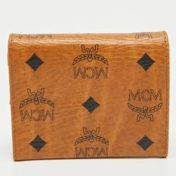 MCM Cognac Visetos Coated Canvas Trifold Compact Wallet