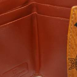 MCM Cognac Visetos Coated Canvas Trifold Compact Wallet