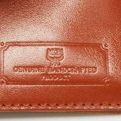 MCM Cognac Visetos Coated Canvas Trifold Compact Wallet