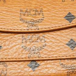 MCM Cognac Visetos Coated Canvas Trifold Compact Wallet
