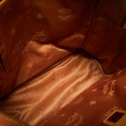 MCM Cognac Visetos Coated Canvas Medium Studded Stark Backpack