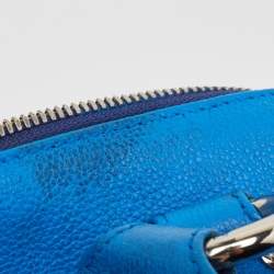 MCM Blue Leather Studded Heritage Barrel Bag