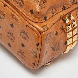 MCM Tan Visetos Coated Canvas and Leather Mini Stark Bebe Boo Backpack