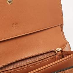MCM Cognac Visetos Coated Canvas Trifold Wallet