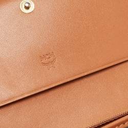 MCM Cognac Visetos Coated Canvas Trifold Wallet