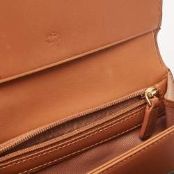 MCM Cognac Visetos Coated Canvas Trifold Wallet