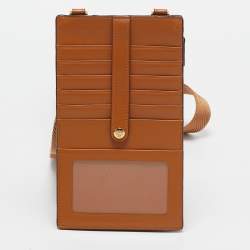 MCM Cognac Visetos Coated Canvas and Leather Phone Crossbody Bag