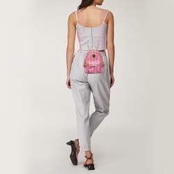 MCM Pink Visetos Coated Canvas and Leather Mini Studded Stark Bebe Boo Backpack