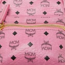 MCM Pink Visetos Coated Canvas and Leather Mini Studded Stark Bebe Boo Backpack