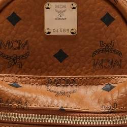 MCM Cognac Visetos Coated Canvas and Leather Mini Stark Bebe Boo Backpack