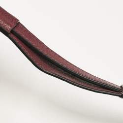 MCM Burgundy Embossed Leather Flap Top Handle Bag 