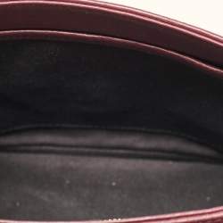 MCM Burgundy Embossed Leather Flap Top Handle Bag 