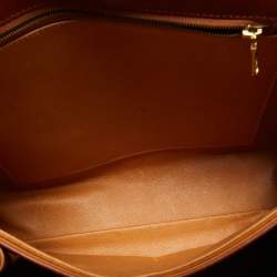 MCM Cognac Visetos Coated Canvas Heritage Top Handle Bag