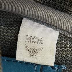 MCM Blue Visetos Coated Canvas and Leather Side Stud X-Mini Stark Bebe Boo Backpack