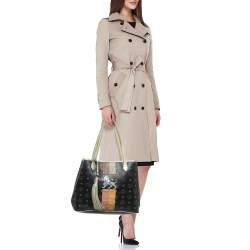 MCM Black/Gold Visetos Coated Canvas and Leather Princess Lion Tote