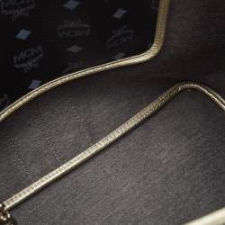 MCM Black/Gold Visetos Coated Canvas and Leather Princess Lion Tote