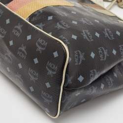 MCM Black/Gold Visetos Coated Canvas and Leather Princess Lion Tote