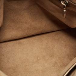 MCM White/Gold Visetos Coated Canvas and Lizard Embossed Leather Princess Lion Boston Bag