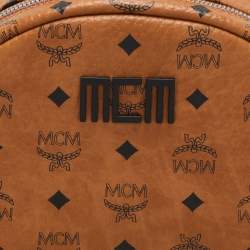 MCM Tricolor Cognac Viscos Coated Canvas Large Stark Backpack