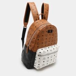 MCM Tricolor Cognac Viscos Coated Canvas Large Stark Backpack