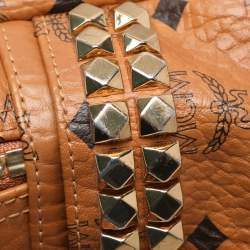 MCM Tan Cognac Visetos Coated Canvas and Leather Mini Stark Backpack