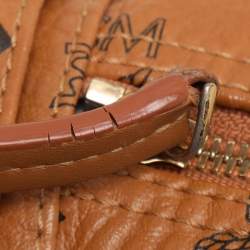 MCM Tan Cognac Visetos Coated Canvas and Leather Mini Stark Backpack