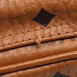 MCM Tan Cognac Visetos Coated Canvas and Leather Mini Stark Backpack