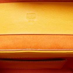 MCM Mustard Visetos Leather Berlin Convertible Belt Bag