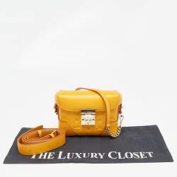 MCM Mustard Visetos Leather Berlin Convertible Belt Bag