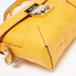 MCM Mustard Visetos Leather Berlin Convertible Belt Bag