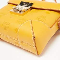 MCM Mustard Visetos Leather Berlin Convertible Belt Bag