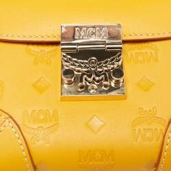 MCM Mustard Visetos Leather Berlin Convertible Belt Bag