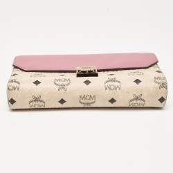 MCM Pink/Beige Visetos Faux Leather Millie Shoulder Bag