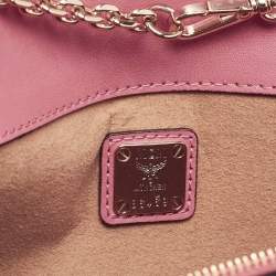 MCM Pink/Beige Visetos Faux Leather Millie Shoulder Bag