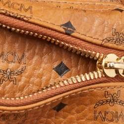 MCM Cognac Visetos Coated Canvas Small Studs Stark Backpack