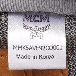MCM Cognac Visetos Coated Canvas Small Studs Stark Backpack