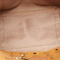 MCM Cognac Visetos Coated Canvas Large Heritage Zip Tote