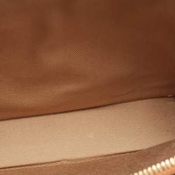 MCM Cognac Visetos Coated Canvas and Leather Double Zip Camera Crossbody Bag