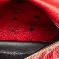 MCM Red Visetos Coated Canvas and Leather Large Studs Stark Backpack  