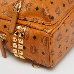 MCM Tan Visetos Coated Canvas and Leather Mini Studded Stark Bebe Boo Backpack
