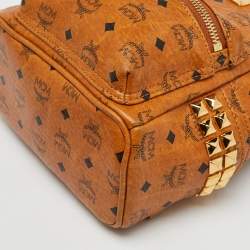 MCM Tan Visetos Coated Canvas and Leather Mini Studded Stark Bebe Boo Backpack
