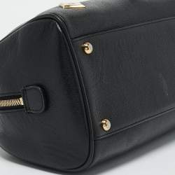 MCM Black Leather Studded Heritage Boston Bag