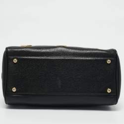 MCM Black Leather Studded Heritage Boston Bag
