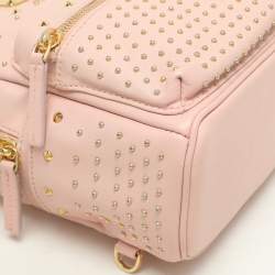 Pre Owned MCM Pink Leather X-mini Stark Bebe Boo Backpack