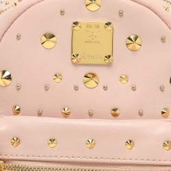 Pre Owned MCM Pink Leather X-mini Stark Bebe Boo Backpack